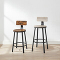 Set 2 scaune de bar, Vasagle, Industrial, 50.6x88.5 cm, PAL/otel, maro