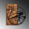 Decoratiune de perete, Skeletor, Dimensiuni: 53 x 57 cm, Nuc / Negru