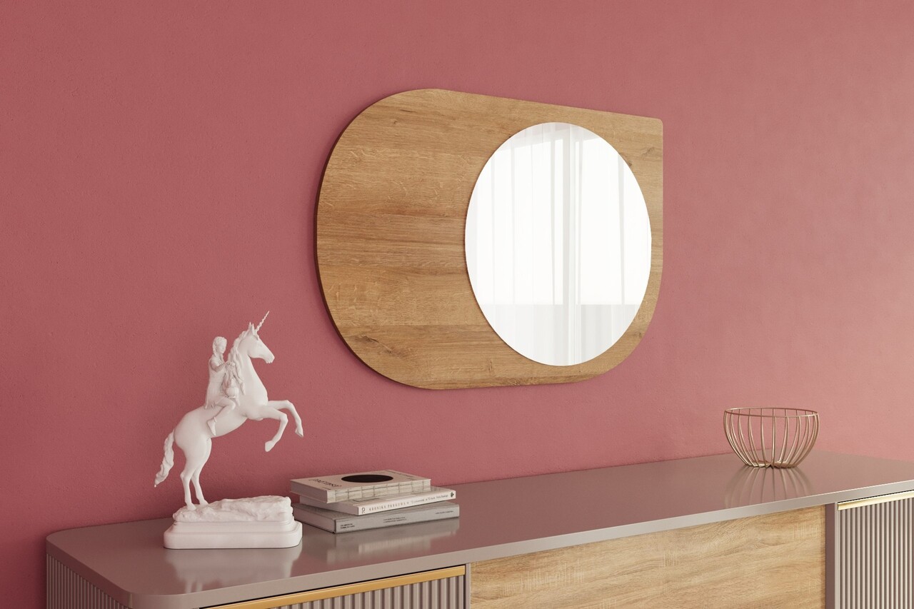 Oglinda decorativa, Siam, Pubble, 60x90x2.2 cm, Maro - 1 | YEO