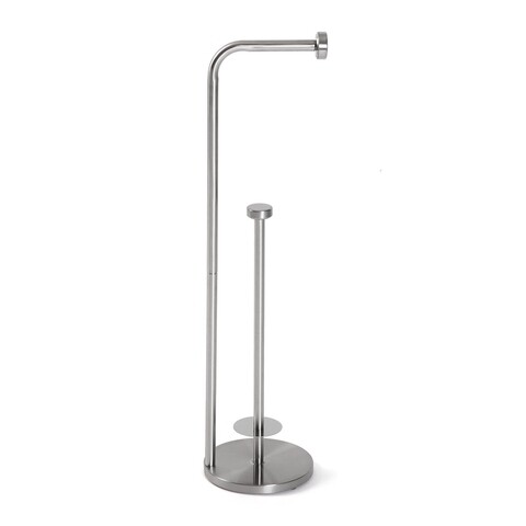 Suport hartie igienica si perie de toaleta bailee, versa, 17x17x69.7 cm, otel