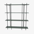 Corp biblioteca, Zena Home, Moss, 160x180x29.6 cm, PAL, Verde/Negru