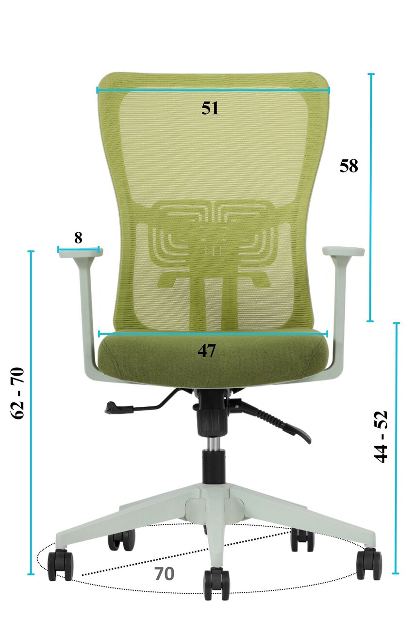 Scaun de birou, Hanah Home, Lumbar 108, 61x108x68 cm, Plastic, Verde - view 9