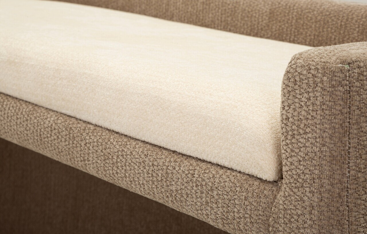 Bancheta, Mauro Ferretti, Nordic Style, 124x51x53 cm, poliester/MDF, maro — imaginea 2