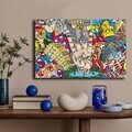 Tablou decorativ, 4570POP-012, Canvas, Lemn, Multicolor
