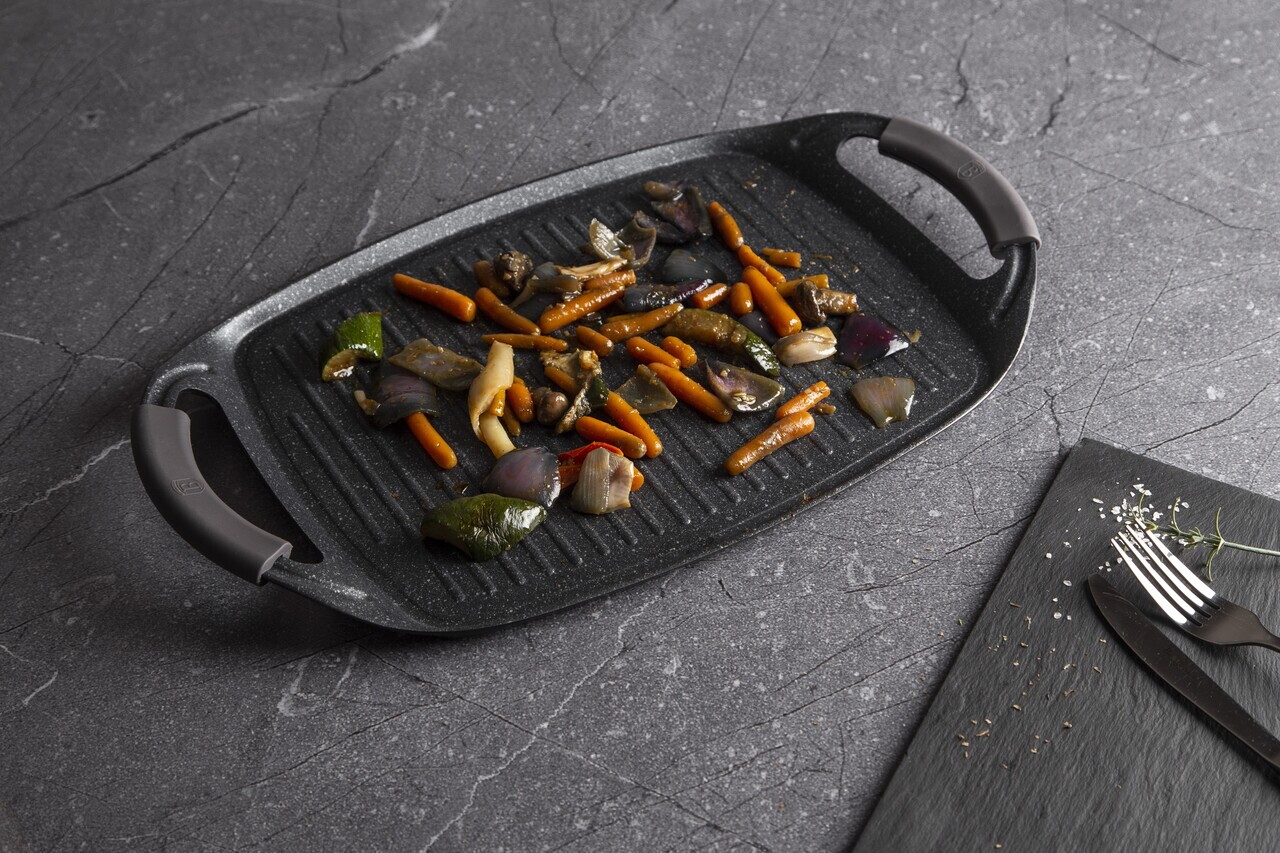 Tava grill Berlinger Haus, Carbon Pro, 47x29 cm, aluminiu forjat, gri inchis/negru - imagine 2