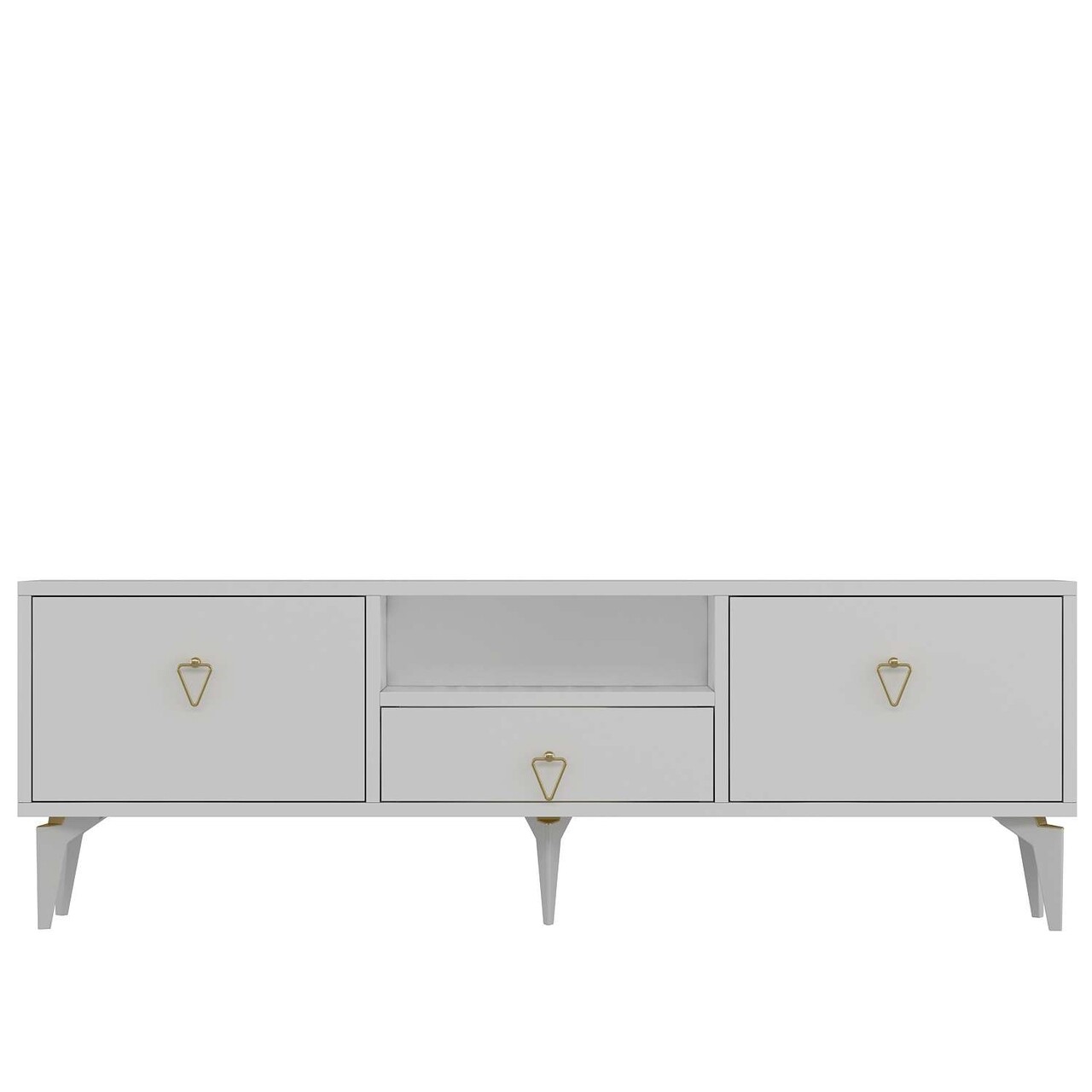 Comoda TV, Hanah Home, 1302-DROP-1, 140x49x30 cm, PAL , Alb/Auriu - view 3