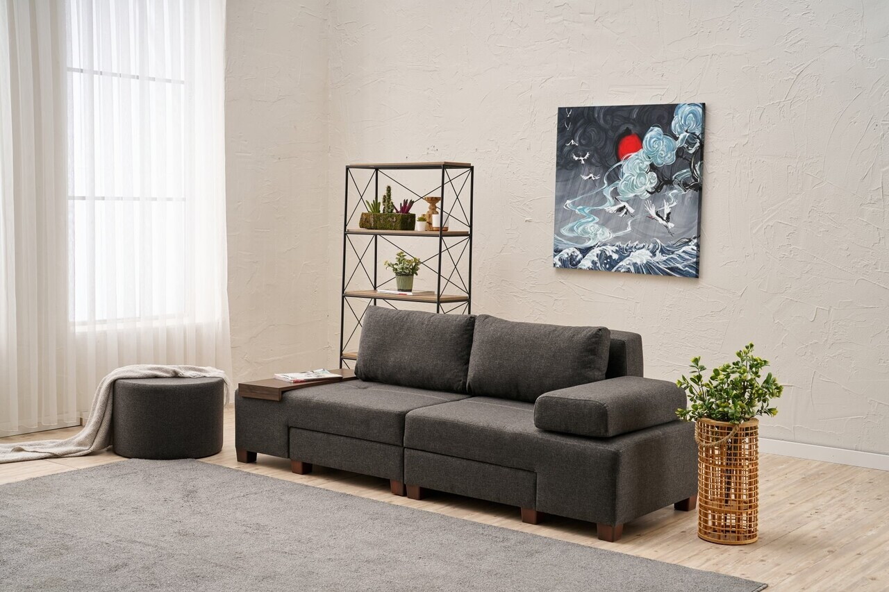Canapea extensibila 3 locuri, Atelier del Sofa, 613LFS1116, Antracit — imaginea 2