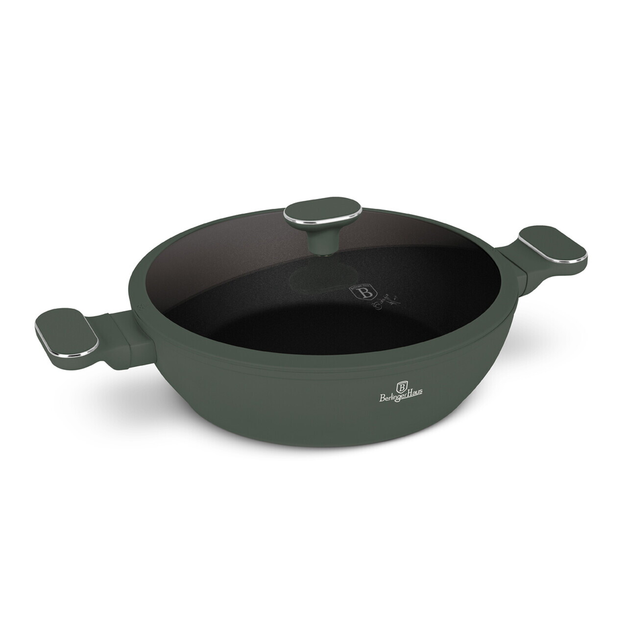 Oala cu capac Berlinger Haus, Matte Green, 28 cm, 3.8 L, aluminiu forjat, verde mat - imagine 2