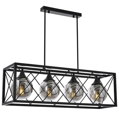 Lustra, AV-1732-4Y-BSY, Avonni, 80 x 25 x 80 cm, 4 x E27, 60W, negru Avonni