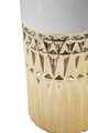Lampa de masa, Glam Elegant, Mauro Ferretti, 1 x E27, 40W, Ø30 x 48.5 cm, ceramica/fier/textil, alb/auriu