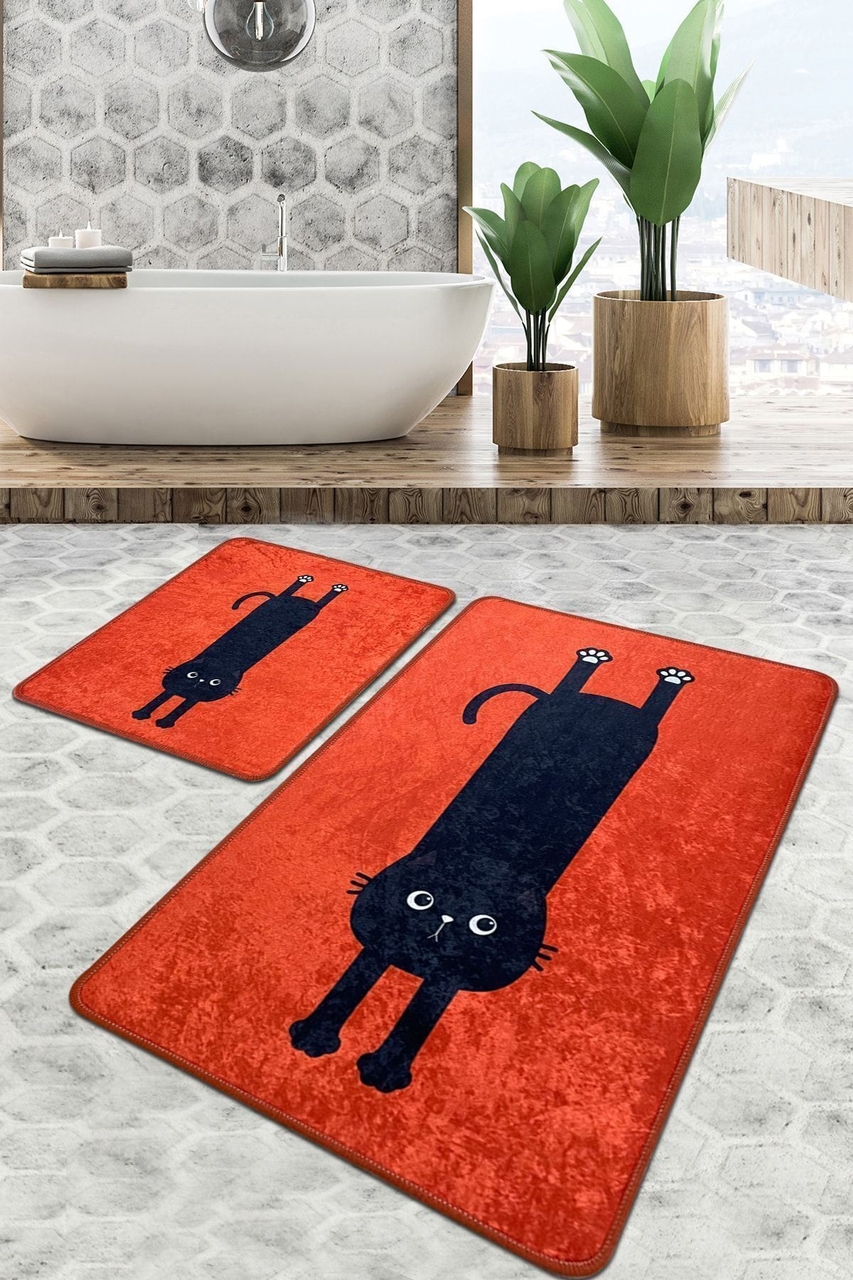 Set covorase de baie, L'essentiel Maison, Comfort, Rosu