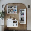 Set Dulap de Baie cu Chiuvetă și Oglindă (3 Piese), Hanah Home, 2545, MDF, Alb
