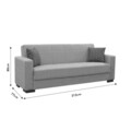 Canapea extensibila 3 locuri Vox, Pakoworld, 212x77x80 cm, catifea/lemn de plop, maro
