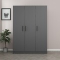 Dulap pentru haine, Minerva, Kale Anthracite, 135x190x52 cm, PAL, Antracit