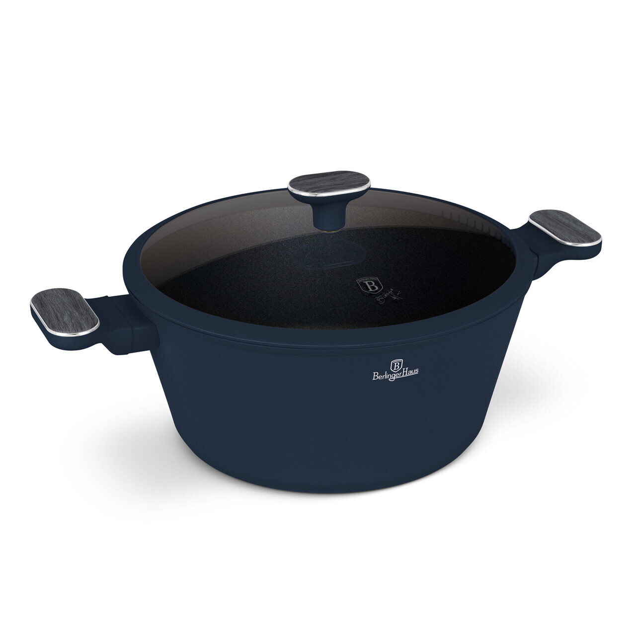 Oala cu capac Berlinger Haus, Deep Sea, 28 cm, 6.3 L, aluminiu forjat, albastru mat/gri - view 3