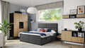 Dulap pentru haine ELTAP, Lanzzi, 135x60x200 cm, MDF laminat, negru/stejar