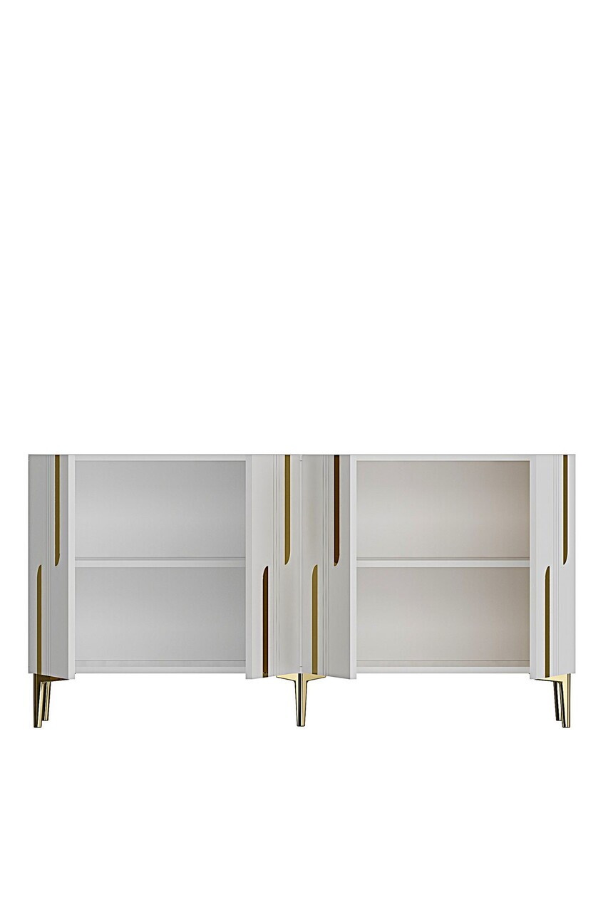 Consola, Hanah Home, Nota 150, 150x75x32 cm, Alb/Auriu — imaginea 6