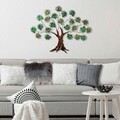 Decoratiune de perete, Maple, Metal, Dimensiune: 115 x 90 cm, Verde/Maro