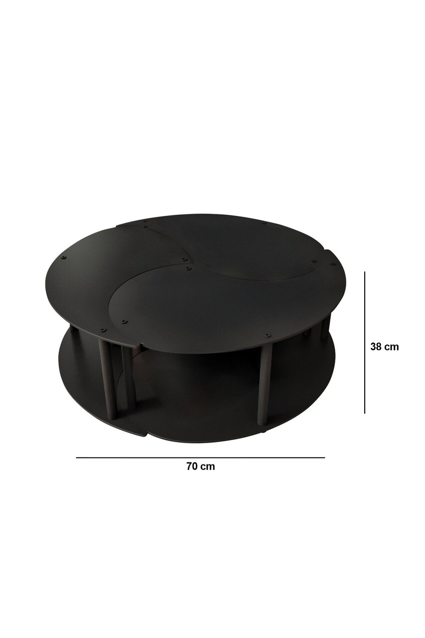Set masute de cafea, Hanah Home, Yin Yang 3 70, Negru - view 7
