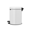 Cos de gunoi cu pedala, Brabantia, NewIcon, 5 L, 27.2x20.5x29.1 cm, otel, alb
