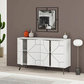 Consola, Decortie, Dune, 123x62.4x35 cm, Alb