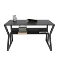 Birou, Zena Home, Wake, 120x72.8x60 cm, PAL, Marmură / Negru