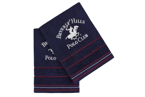 Set 2 prosoape de maini, Beverly Hills Polo Club, 403, 50×90 cm, 100% bumbac, bleumarin Beverly Hills Polo Club