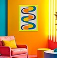 Tablou decorativ Pop Art -H, Mauro Ferretti, 50x70 cm, canvas/lemn de pin/plastic, multicolor