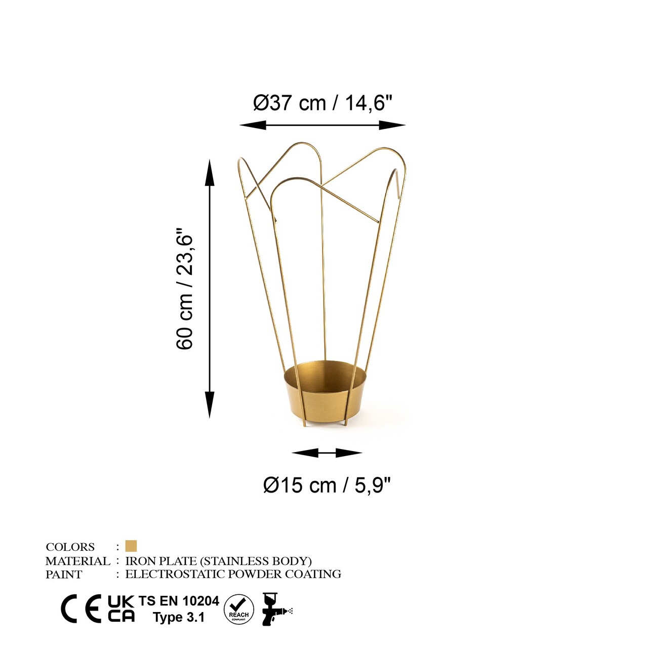 Decoratiune, GED-016-A, Metal, Auriu