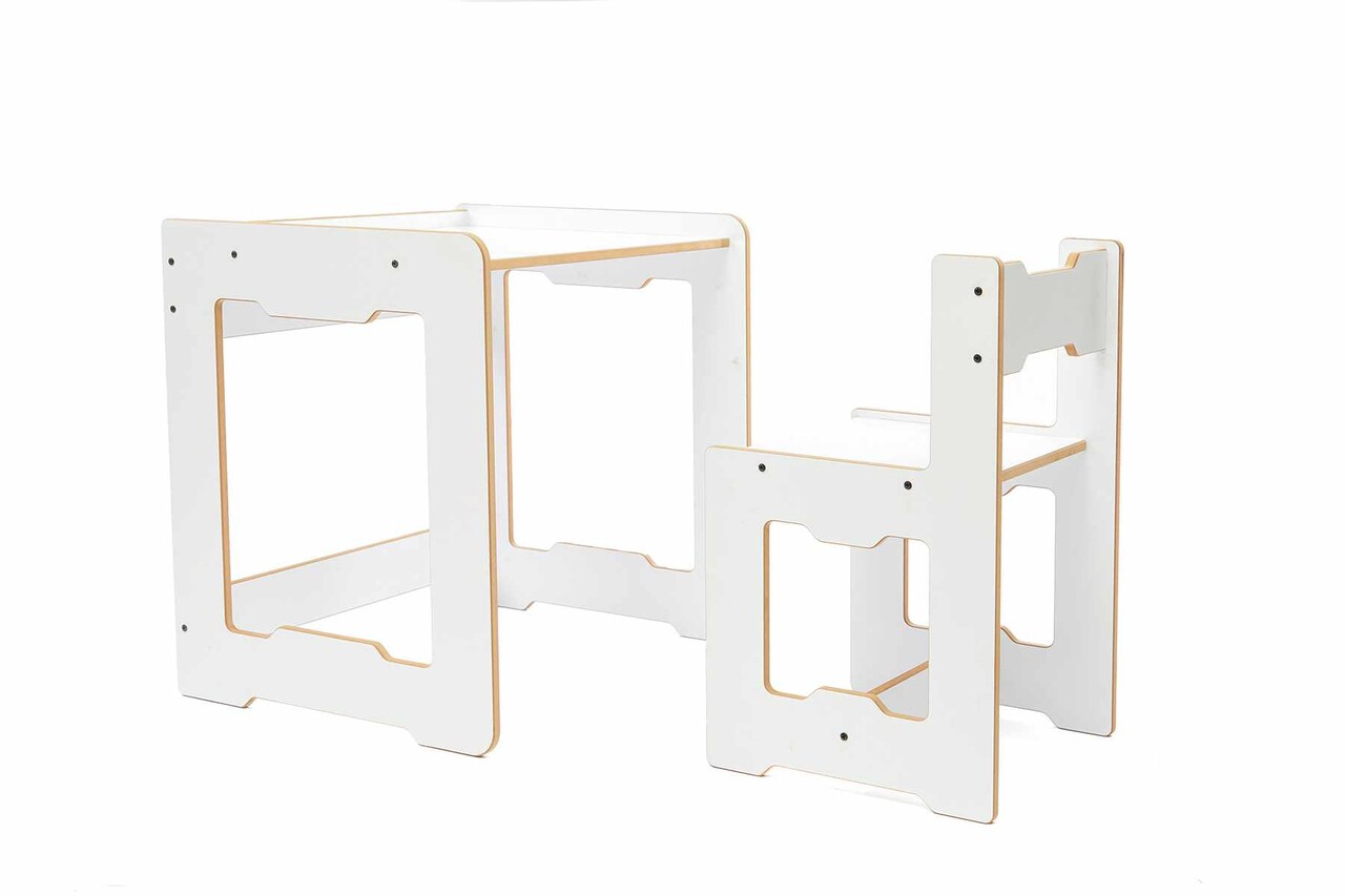 Set masa si scaun pentru copii, Hanah Home, Seagull, Alb - view 4