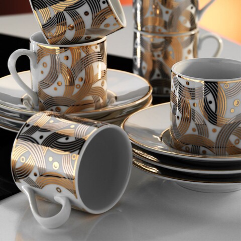 Set de cafea kutahya porselen, ru12kt4307055, 12 piese, portelan