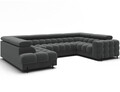 Coltar extensibil stanga 3 locuri ELTAP, LT-06SO, Fectory, 346x205x93 cm, lemn/poliester, gri inchis