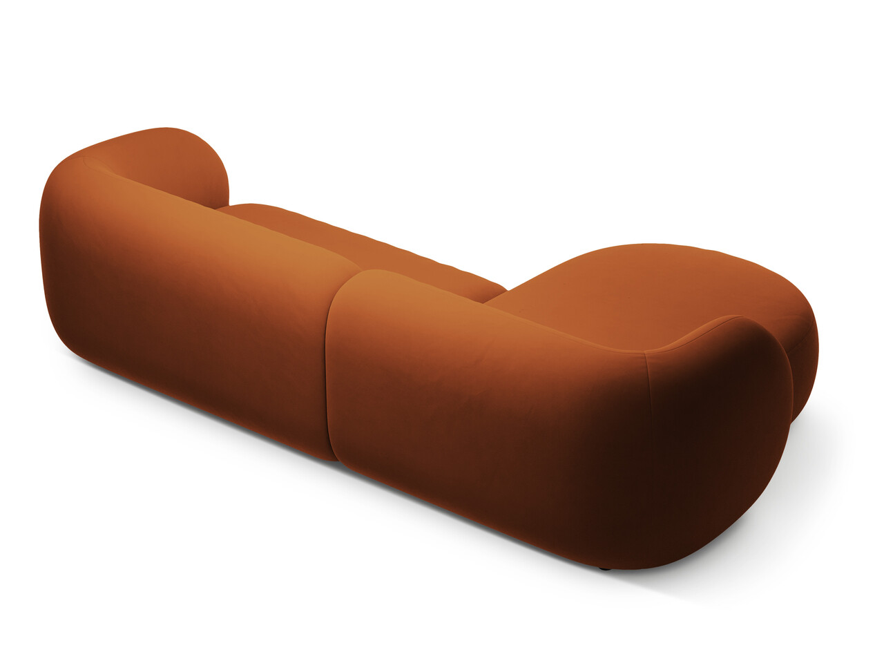 Coltar stanga 3 locuri, Kate, Micadoni, 285x176x76 cm, catifea, teracota - 2 | YEO