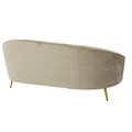Canapea 3 locuri Amora, Pakoworld, 180x81x77 cm, catifea, bej/auriu