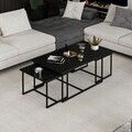 Masuta de cafea, Hanah Home, Levada, 90.45.45x37.42.37x60.52.52 cm, Negru