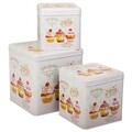 Set 3 cutii cu capac France, Creaciones Meng, 15 cm/12 cm /10.5 cm, metal