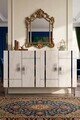 Consola, Hanah Home, Ilay 120, 120x75x32 cm, White / Travertine / Silver