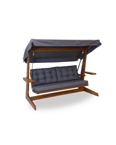 Balansoar de gradina 3 locuri, Swingo, Viva 2400, 237x100x175 cm, Cadru: 100% MID, Antracit