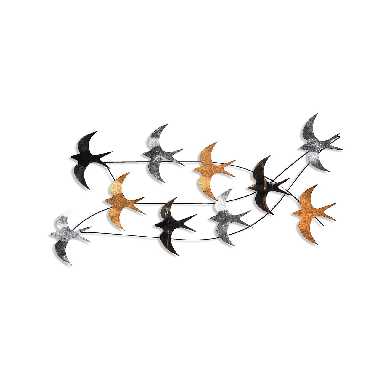 Decoratiune de perete, Flock of Swallows 2, Dimensiuni: 45 x 104 x 8 cm, Multicolor - view 6