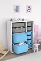 Dulap multifunctional, Estella, Zen 2D2K6U, Alb / Gri / Albastru