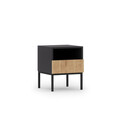 Noptiera ELTAP, Lanzzi, 40x40x50 cm, MDF laminat, negru/stejar