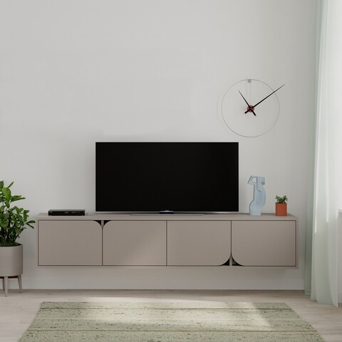 Comoda TV, Decortie, Spark, 180 x 35 x 35.6 cm, pal melaminat, mocha