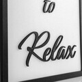 Tablou decorativ, Time to Relax, Dimensiune: 20 x 25 cm, Alb/Negru