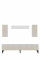 Comoda TV, Hanah Home, Didema 180, 180x40.5x30 cm, Alb / Travertin