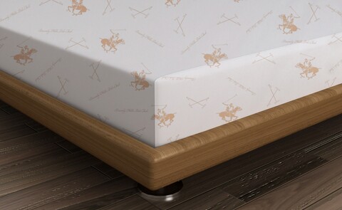 Cearceaf de pat cu elastic, 160×200 cm, 100% bumbac ranforce, Beverly Hills Polo Club, BHPC 031, roz somon