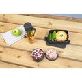 Set caserola pranz, bol si sticla de apa 3 piese, Brabantia, Make&Take Breakfast Set, 1.1 L, 500 ml, plastic, gri inchis