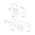 Canapea extensibilă cu 1 loc, Futon, 859FTN2347, Metal , Gri deschis