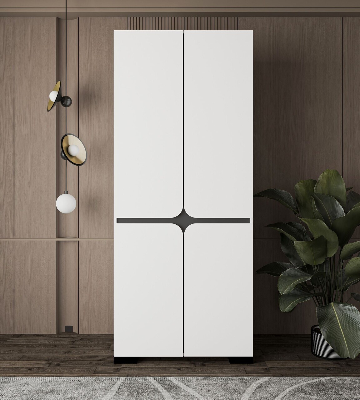 Dulap pentru haine Hanah Home Floransa Star 90 90x210x52 cm PAL MELAMINAT Alb