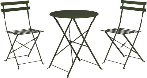 Set mobilier de gradina Bistro, 3 piese, verde