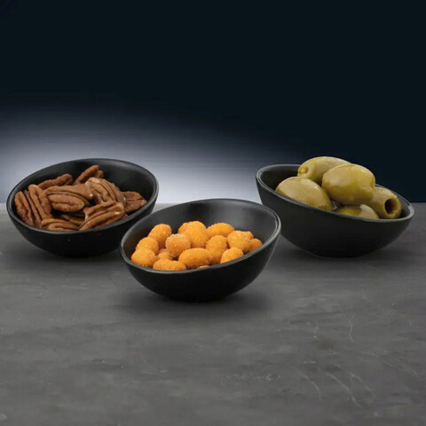 Set 3 boluri servire salsa, ambition, Ø7.5 x 3 cm, 280 ml, portelan, negru